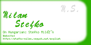 milan stefko business card